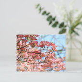 Eigen bloemen briefkaarten Roze Dogwood Flowers (Staand voorkant)