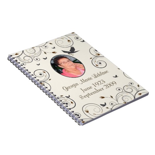 Eigen bloemen en zirls Memorial Guestbook Notitieboek (Rechterzijde)