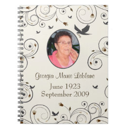 Eigen bloemen en zirls Memorial Guestbook Notitieboek