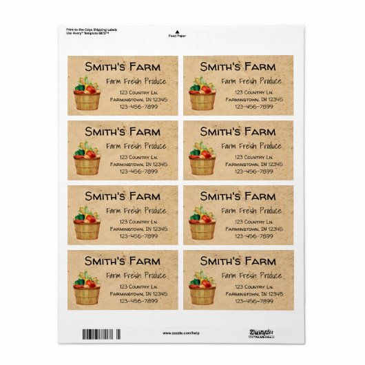 Eigen Boerderij Etiket verse producten (Full Sheet)