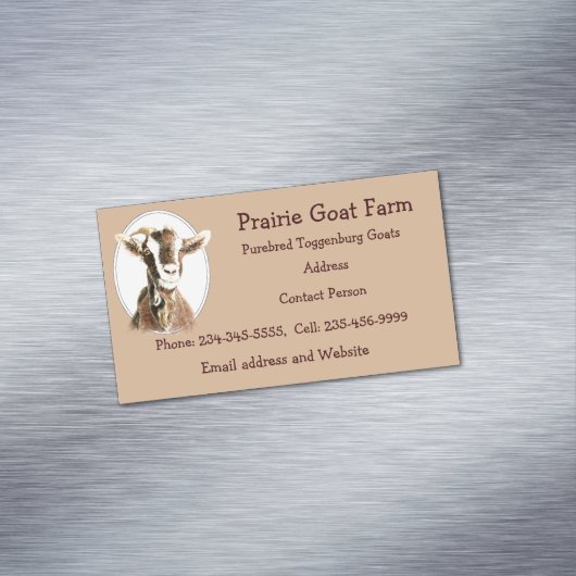 Eigen Boerderij van geiten Magnetisch Visitekaartje (Voorbeeld)