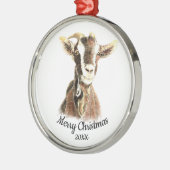 Eigen Boerderij voor kerstmis-Waterverf Metalen Ornament (Links)