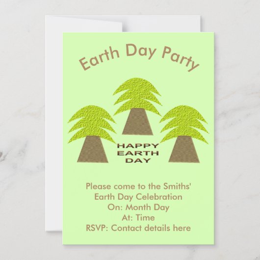 Eigen bomen op de Aarde Magnetische Uitnodiging (Voorkant)