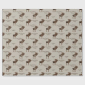Eigen boodschap van bruin en karamel Rustic Moose  Cadeaupapier (Vlak)