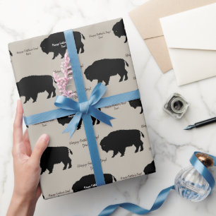 Eigen boodschap van bruin en karamel Rustic Moose  Cadeaupapier