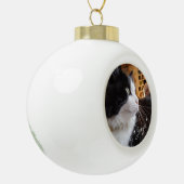 Eigen boom met foto's keramische bal ornament (Links)