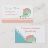 Eigen breinaalden voor kleurvogel visitekaartje (Voorkant / Achterkant)