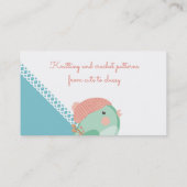 Eigen breinaalden voor kleurvogel visitekaartje (Achterkant)