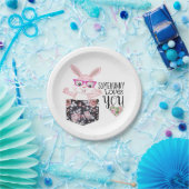 Eigen broekbloemen - Sweet Baby Girl Bunny Glasses Papieren Bordje (Feest)