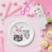 Eigen broekbloemen - Sweet Baby Girl Bunny Glasses Papieren Bordje (Feest)