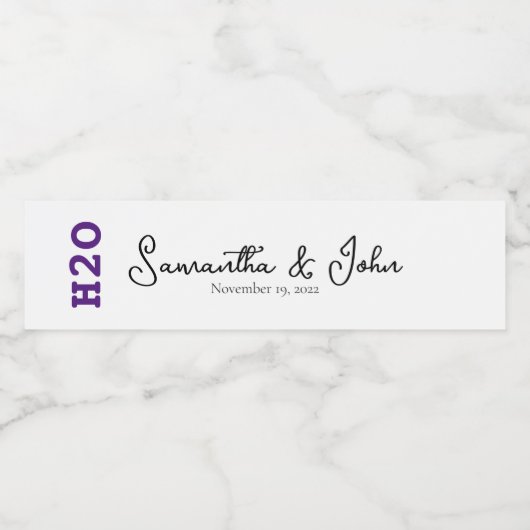 Eigen bruiloft Gastwaterfles Waterfles Etiket (Enkel label)