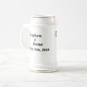 Eigen bruiloft Groomsman Beer Stein Bierpul (Voorkant links)