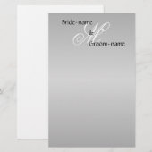 Eigen bruiloft Monogram grijs zwart-wit Briefpapier (Voorkant / Achterkant)