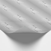 Eigen bruiloft Monogram grijs zwart-wit Cadeaupapier (Hoek)