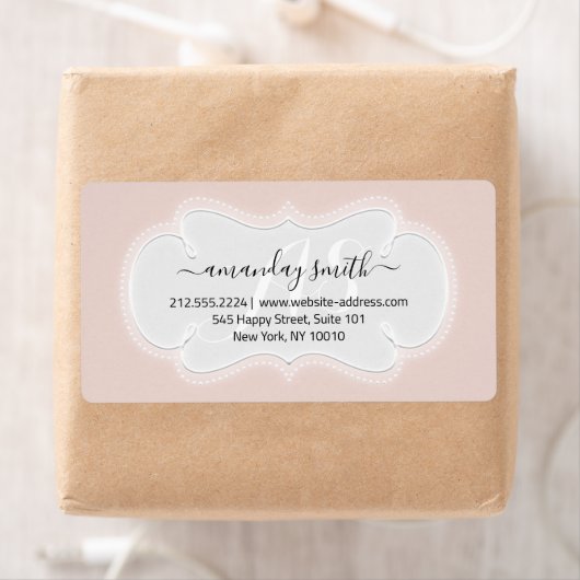 Eigen bruiloft RSVP Bridal Sweet 16th Roos Blush Etiket (Insitu)