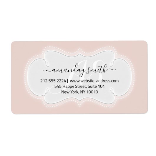 Eigen bruiloft RSVP Bridal Sweet 16th Roos Blush Etiket (Voorkant)