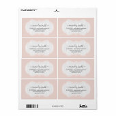 Eigen bruiloft RSVP Bridal Sweet 16th Roos Blush Etiket (Full Sheet)