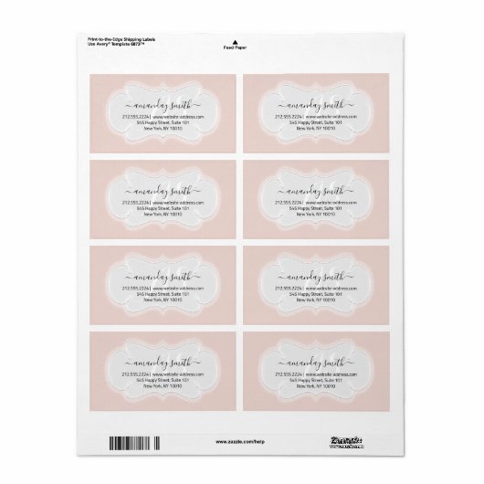 Eigen bruiloft RSVP Bridal Sweet 16th Roos Blush Etiket (Full Sheet)