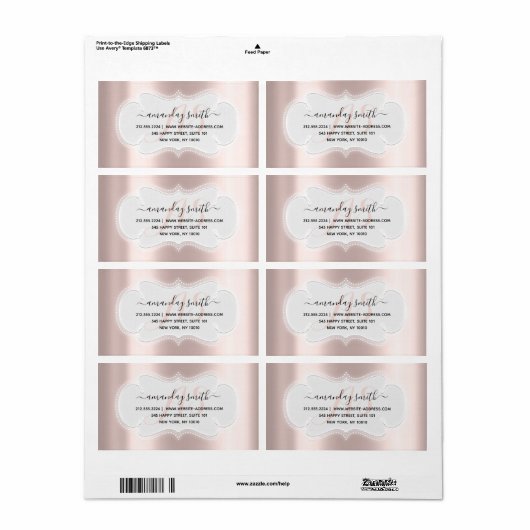 Eigen bruiloft RSVP Bridal Sweet 16th Roos Gold Etiket (Full Sheet)