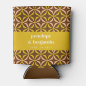 Eigen bruin-gele retrospectieve typografie bruilof blikjeskoeler (Voorkant)