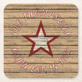 Eigen bruin-weed-houten plaat patroon kartonnen onderzetters (Voorkant)