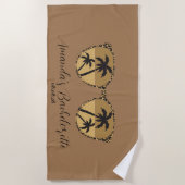 Eigen bruine zonnebril Bachelorette Strandlaken (Voorkant)