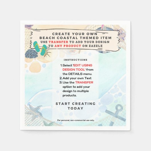 Eigen buikkust Nautical Partyware ontwerpen Servet (Voorkant)