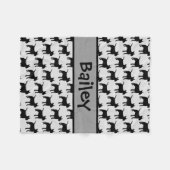 Eigen bull Terrier Dog Silhouette Fleece Deken (Voorkant (Horizontaal))