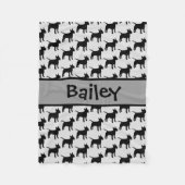 Eigen bull Terrier Dog Silhouette Fleece Deken (Voorkant)