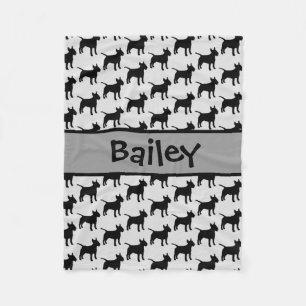 Eigen bull Terrier Dog Silhouette Fleece Deken