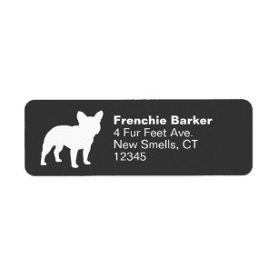 Eigen Bulldog Silhouette Frenchie Dog Etiket