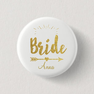 Eigen Button Faux Gold Foil Bride Wedding Team