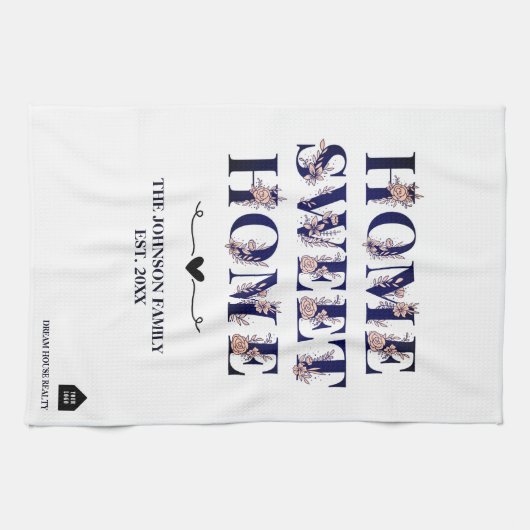 Eigen cadeaus voor onroerend goed of makelaarsgesc theedoek (Horizontaal)