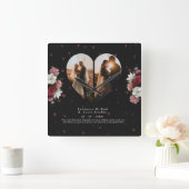 Eigen cadeaus voor Valentijnsdag met een zwart Flo Vierkante Klok (Huis)