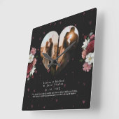 Eigen cadeaus voor Valentijnsdag met een zwart Flo Vierkante Klok (Hoek)