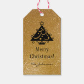 Eigen cadeautjes voor kerstboomglitter label met k cadeaulabel (Voorkant)