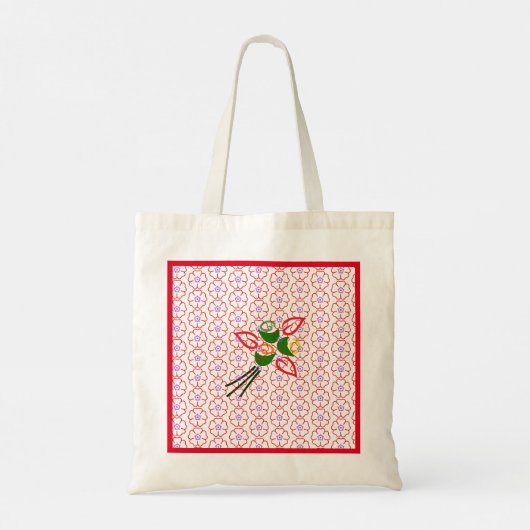 Eigen Canvas tas cadeau voor vrouwen met bloemen (Achterkant)