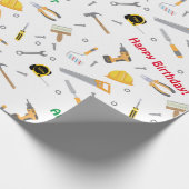 Eigen cartoon - DIY-gereedschappen, wit verpakking Cadeaupapier (Hoek)