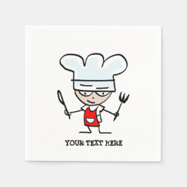 Eigen cartoon voor koken, papier, servetten
