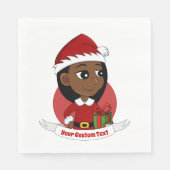 Eigen cartoons voor kerstmeisjes servet (Voorkant)