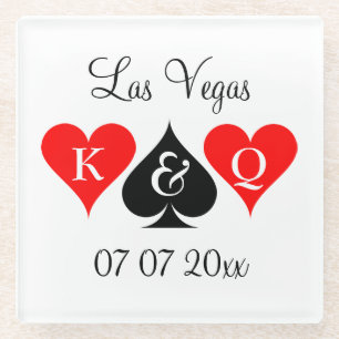 Eigen casino poker Las Vegas bruiloft onderzetter