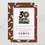 Eigen chocolade Donut 30th Birthday Brunch Kaart (Voorkant / Achterkant)