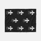 Eigen chroommonogram fleur de lis fleece deken (Voorkant (Horizontaal))