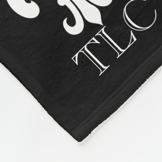 Eigen chroommonogram fleur de lis fleece deken (Hoek)