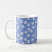 Eigen cornflower Blue Dandelion Monogramed Koffiemok (Links)