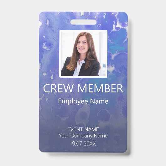 Eigen Crew Member Barcode Event Violet Badge (Voorzijde)