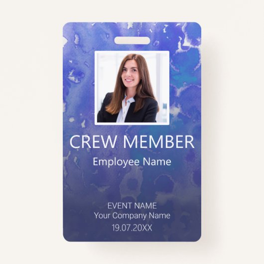 Eigen Crew Member Barcode Event Violet Badge (Voorkant)