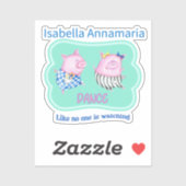 Eigen dans zoals niemand die vrolijke varkens volg sticker (Vel)