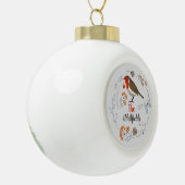 Eigen decoratieve Robin Botanical Kerstmis Keramische Bal Ornament (Links)