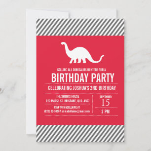 Eigen dinosauriërs - uitnodiging voor een feest te